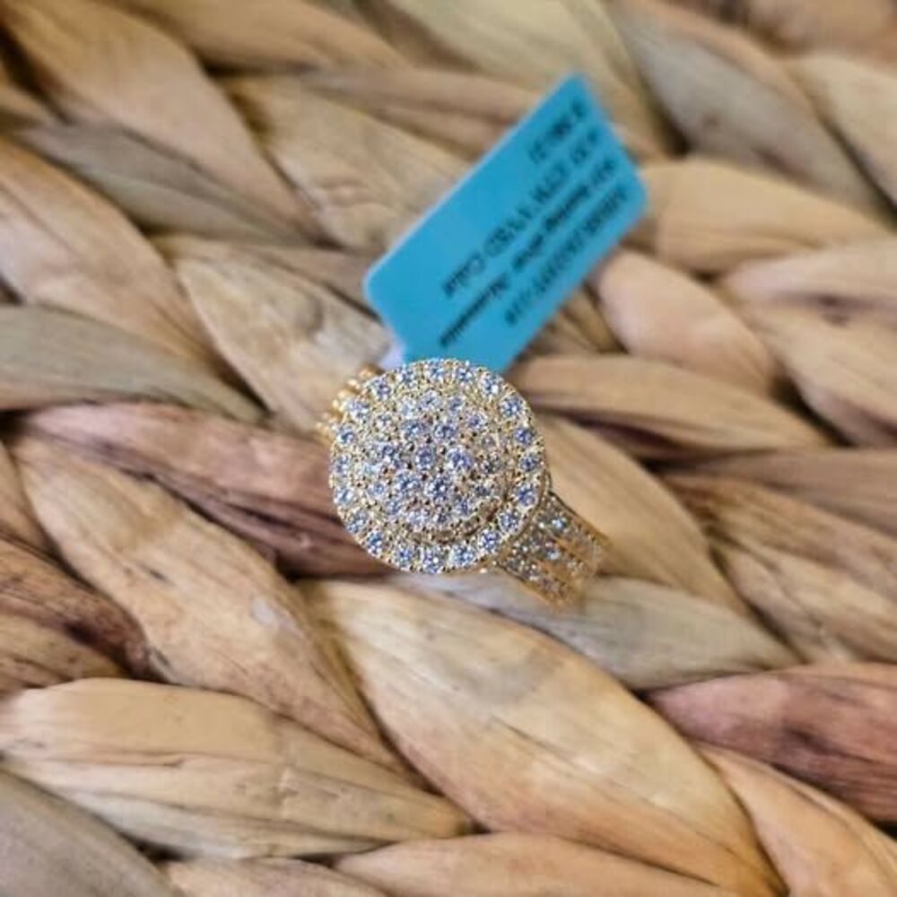 925 SS Gold Plated Moissanite Ring Size 11
